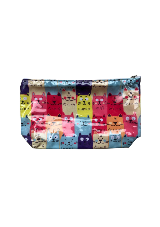 Colourful cats zip bag