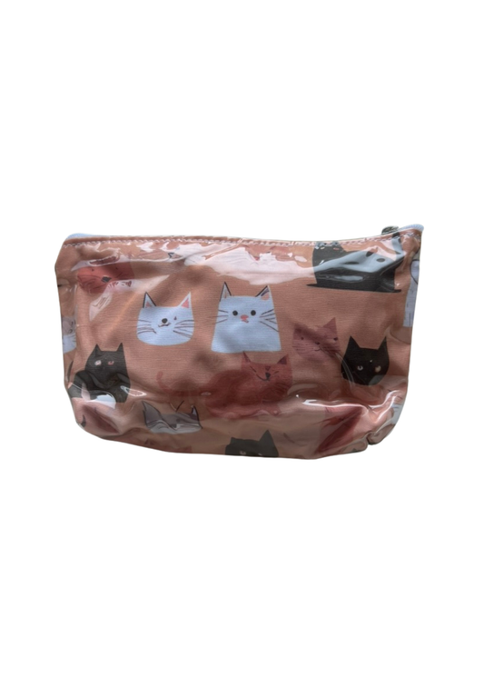 Peach cats zip bag