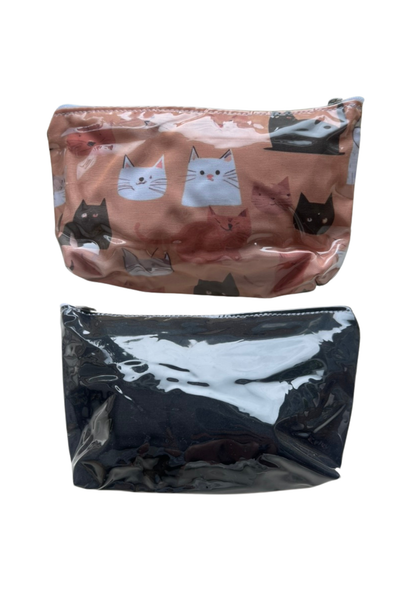 Peach cats zip bag