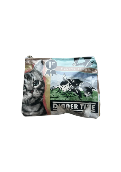 Vintage cat zip bag